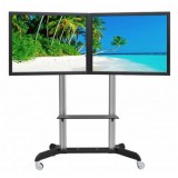 Supporto da pavimento per 2 monitor Tv da 32" a 70"