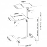 Trolley Universale per Notebook / Videoproiettore, Bianco