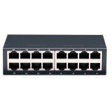 Switch Hub ethernet 10/100Mbps 16 porte desktop in metallo