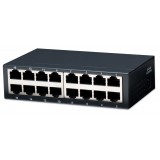 Switch Hub ethernet 10/100Mbps 16 porte desktop in metallo