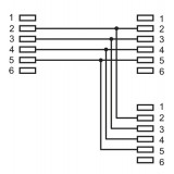 Accoppiatore telefonico duplex 6P4C F a 2x 6P4C F