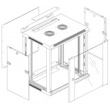 Armadio Rack 19'' a muro 9 unit&agrave; sezione unica prof. 450 Nero