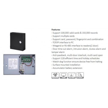 Dahua two door access controller rs-485 lan with metal box and power supply
