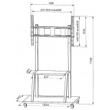 Supporto a Pavimento con Mensola per TV LCD/LED/Plasma 55-100''