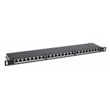 Pannello Patch 24 Posti 19'' Cat6a Schermato Nero