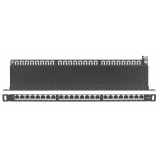 Pannello Patch 24 Posti 19'' Cat6a Schermato Nero