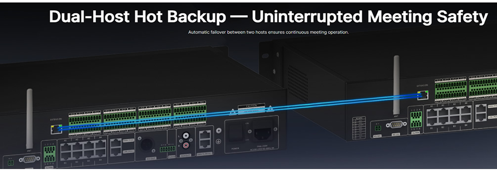Sistema per conferenze e traduzione spon ridondanza